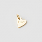 11:11 Angel Number Heart Charm (Gold)