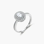Double Halo Promise Moissanite Ring