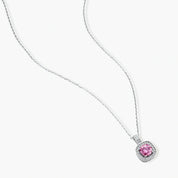 Pink Fire Moissanite Pendant Necklace