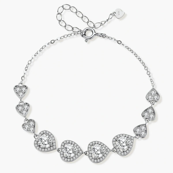 Hearts Moissanite Bracelet