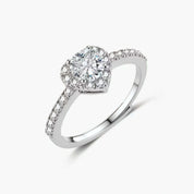 Heart Halo Moissanite Ring