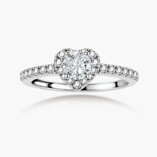 Heart Halo Moissanite Ring