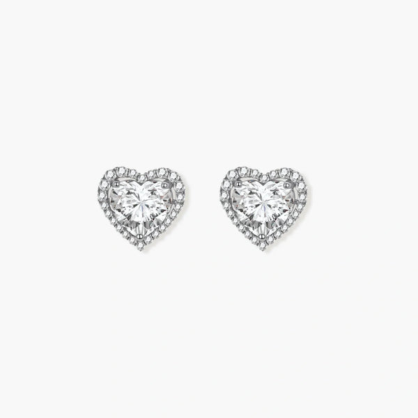 Heart Spark Moissanite Studs