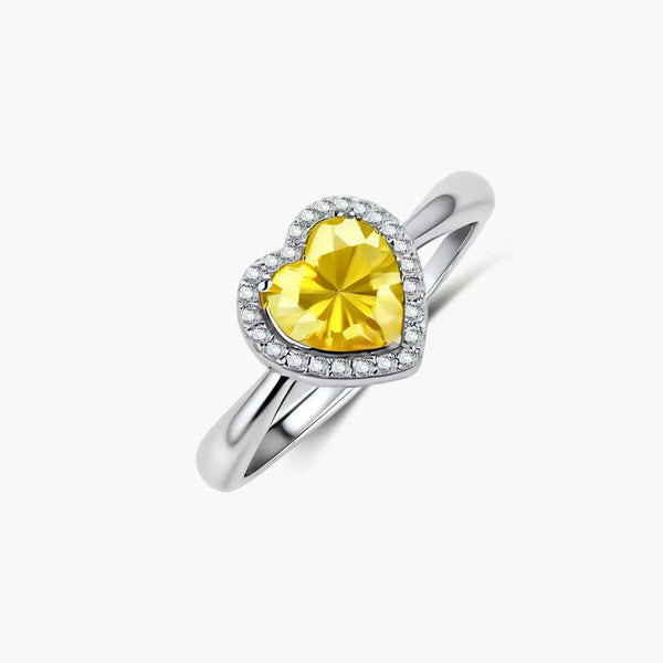 Golden Heart Halo Ring