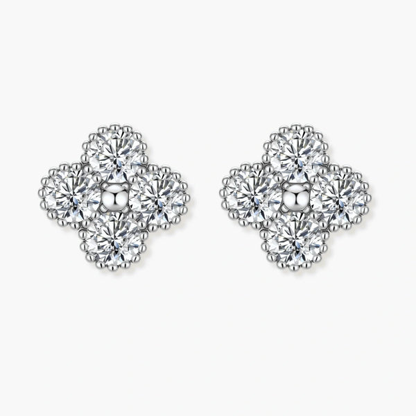 Quatrefoil Moissanite Studs