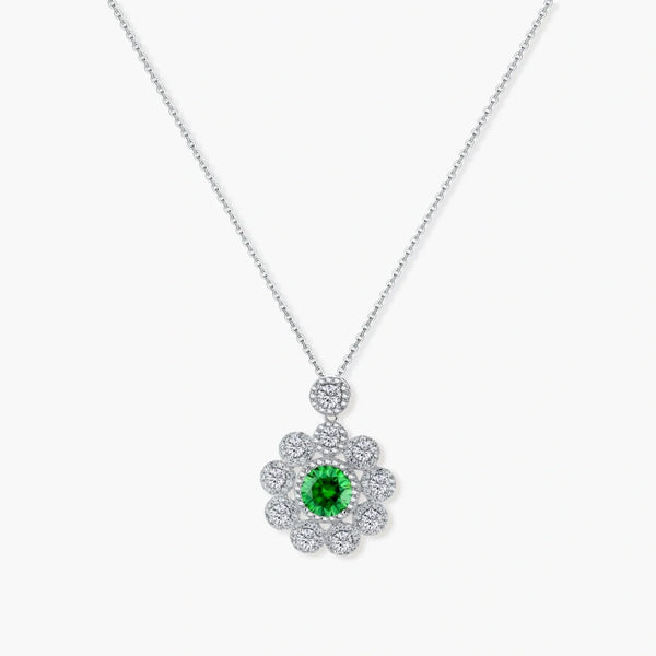 Green Daisy Bloom Necklace