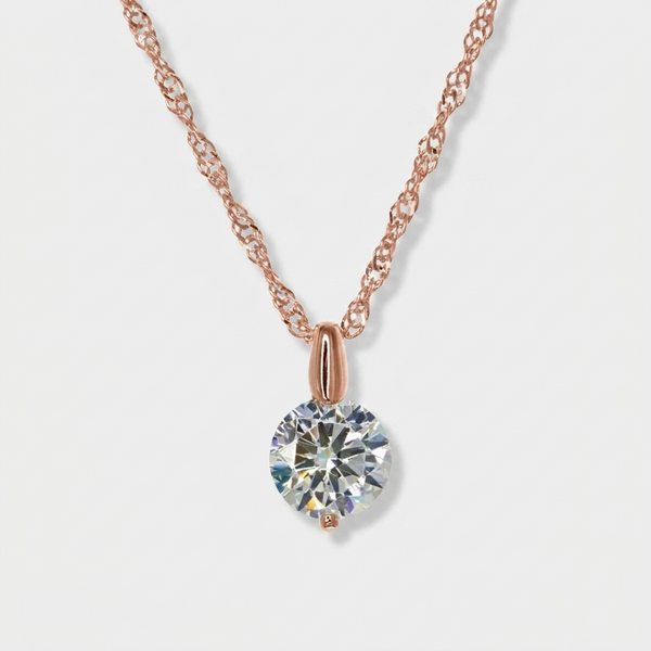 Addie Brilliant CZ Adjustable Necklace (Rose Gold)