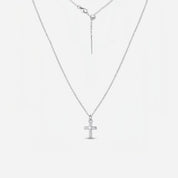 Dainty Cross Adjustable Necklace (Silver)