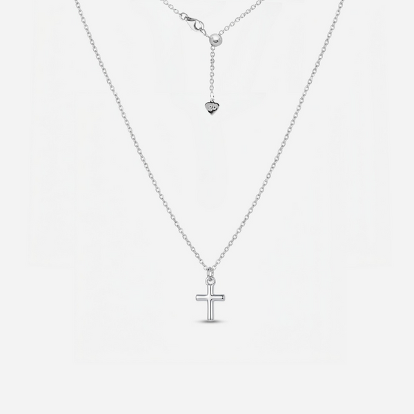Dainty Cross Adjustable Necklace (Silver)