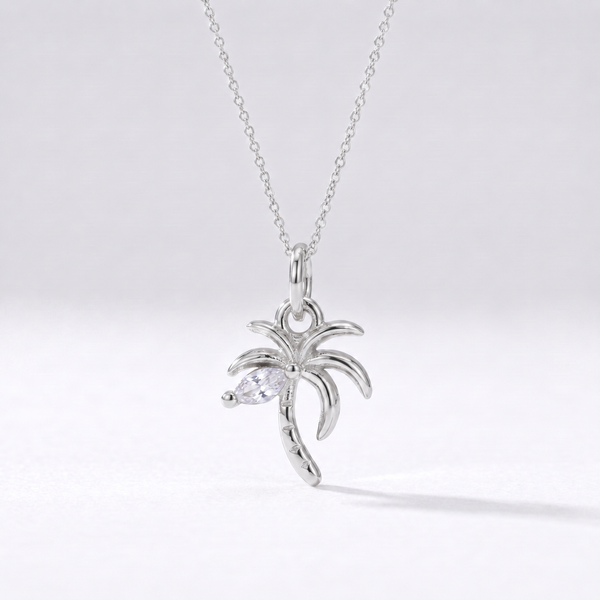 Dainty Palm Tree Charm (Silver)