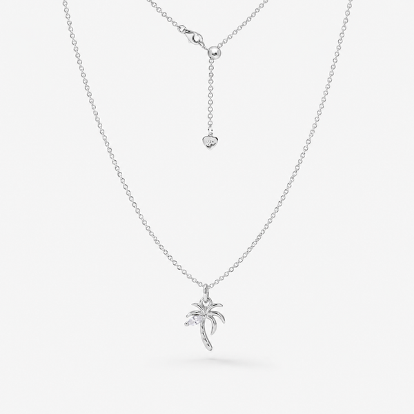 Dainty Palm Tree Charm (Silver)
