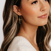 Bow Dangle Earrings (Gold)