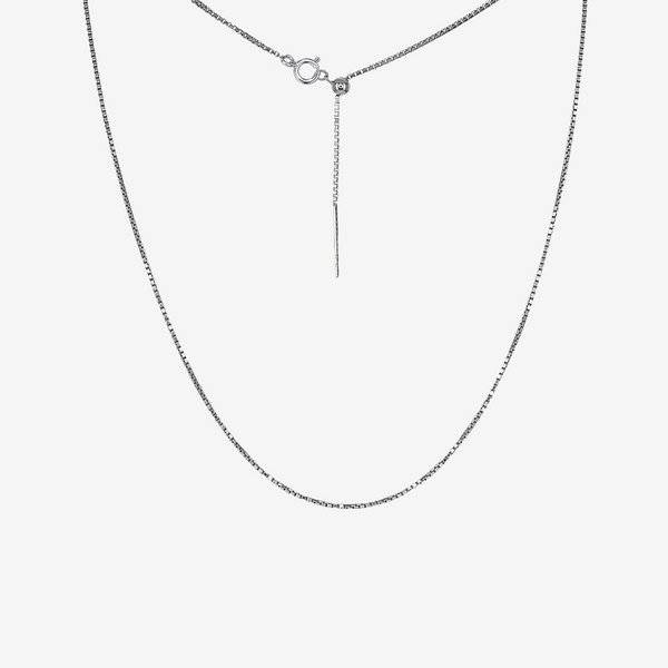 Bella Adjustable Box Chain 22" (Sterling Silver)