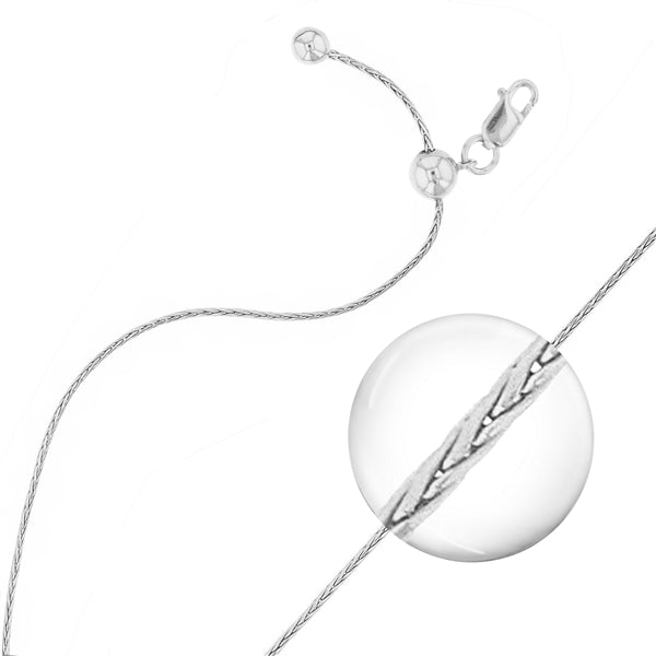 20"Italian Sterling Silver Adjustable Grano Wheat Chain