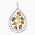 Amber Collection Pendants Pendant Multi-Color Amber Teardrop Pendant in Sterling Silver