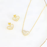 Crystal Collection Necklaces Valentina Pave Heart Necklace (Gold)