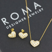 Crystal Collection Necklaces Valentina Pave Heart Necklace (Gold)