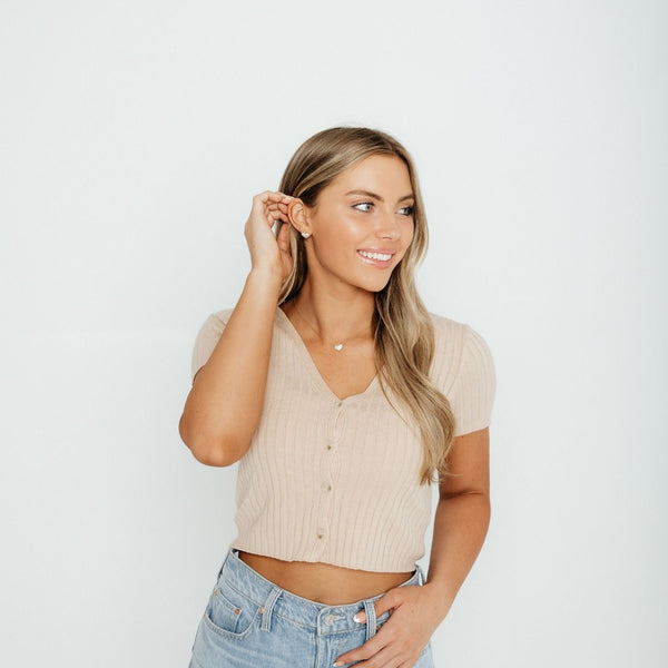 Crystal Collection Necklaces Valentina Pave Heart Necklace (Gold)