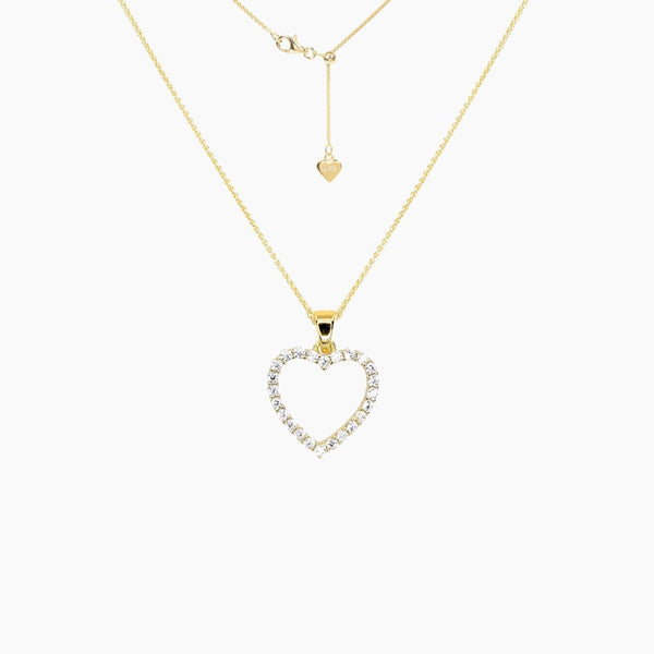 Crystal Collection Pendants CZ Small Open Heart Pendant - Gold