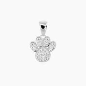 Crystal Collection Pendants Pendant Sterling Silver CZ Small Dog Paw Pendant