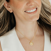 Crystal Collection Pendants True North Compass Pendant with CZ Accents (Gold)