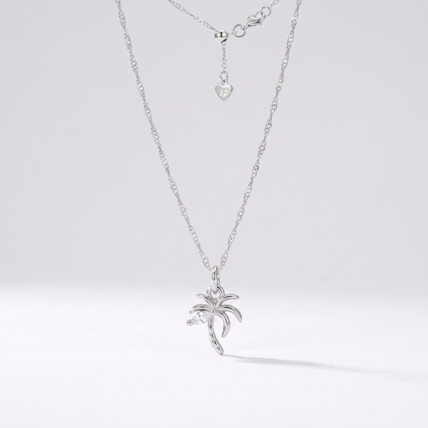 Dainty Palm Tree Charm (Silver)