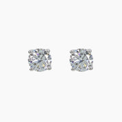 Brilliant CZ Round Stud Earrings (Silver)