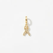 CZ Cancer Ribbon Charm (Gold)