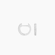 Brilliant CZ Huggie Hoop Earrings (Silver)