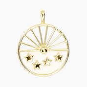 Masami Pearls Pendants Mother of Pearl Sun &Stars Pendant (Gold)