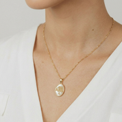 Mother of Pearl Tree of Life Pendant (Gold)