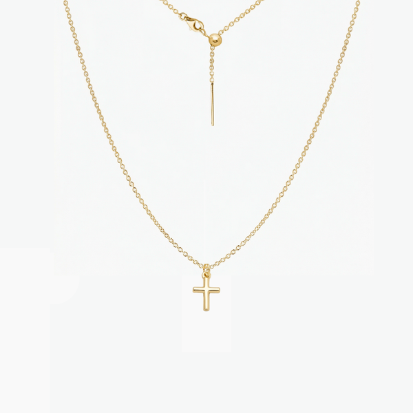 Dainty Cross Adjustable Necklace (Gold)