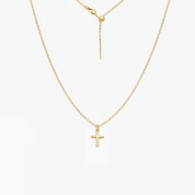 Dainty Cross Adjustable Necklace (Gold)