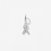 CZ Cancer Ribbon Charm (Silver)