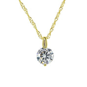Brilliant CZ Solitaire Pendant (Gold)