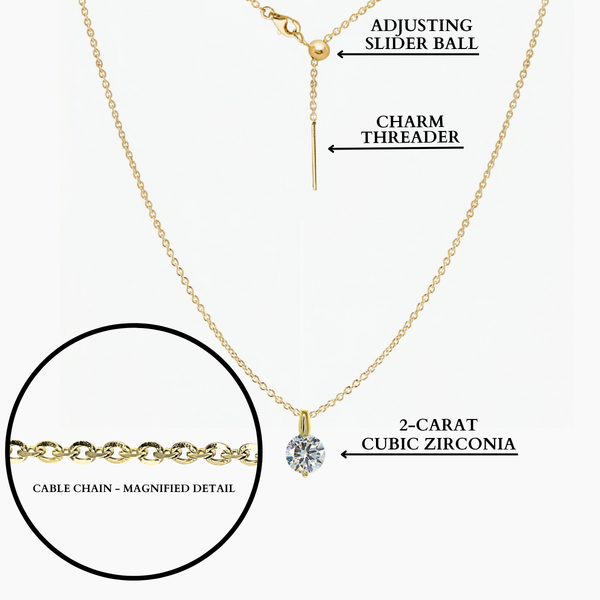 Tessa Brilliant CZ Adjustable Necklace (Gold)