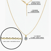 Tessa Brilliant CZ Adjustable Necklace (Gold)