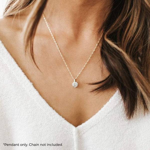 Brilliant CZ Solitaire Pendant (Gold)