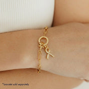 CZ Cancer Ribbon Charm (Gold)