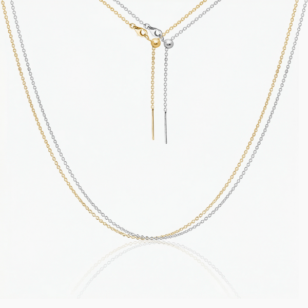 Tessa Adjustable Threader Cable Chain 23"(Silver)