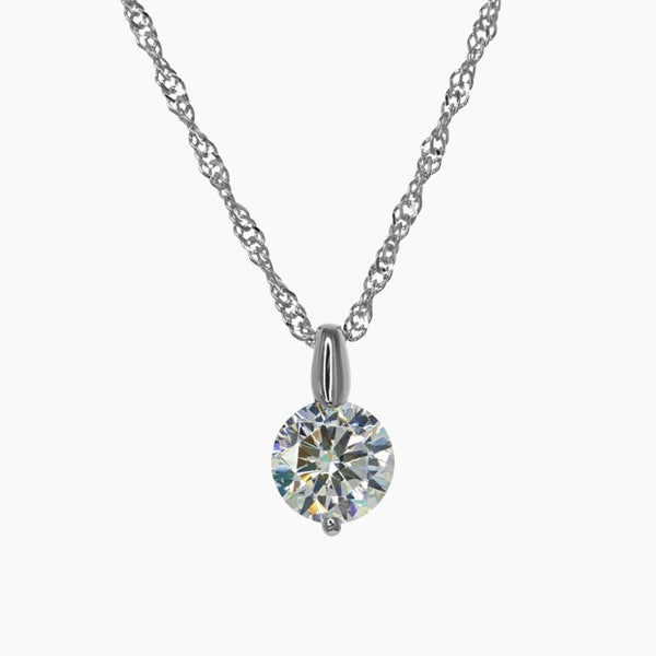Addie Brilliant CZ Adjustable Necklace (Silver)