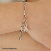 CZ Cancer Ribbon Charm (Silver)