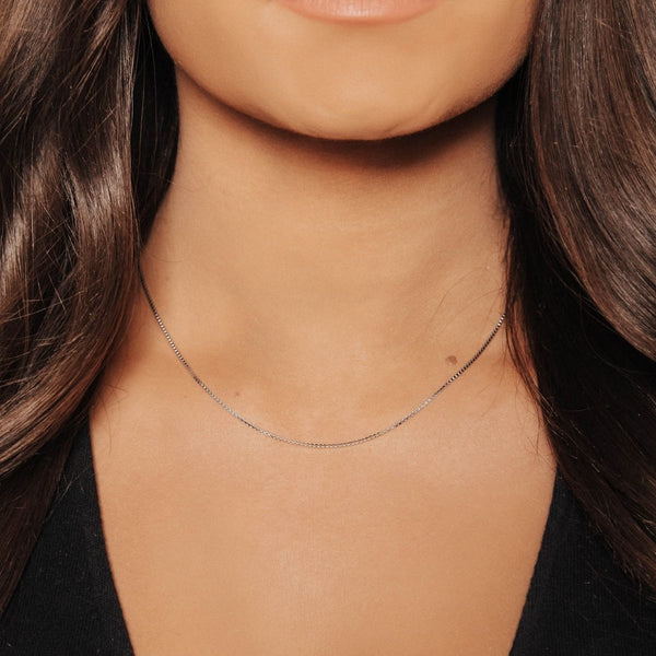 Bella Adjustable Box Chain 22"(Sterling Silver)