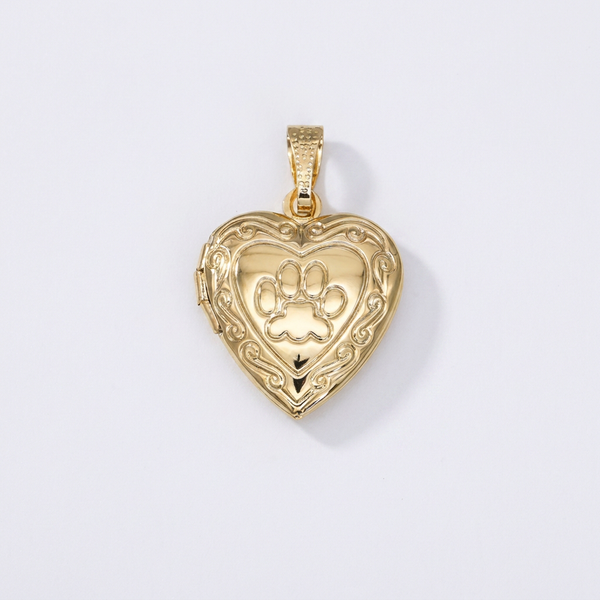 Paw Print Heart Locket