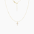 Dainty CZ Cross Adjustable Necklace (Gold)