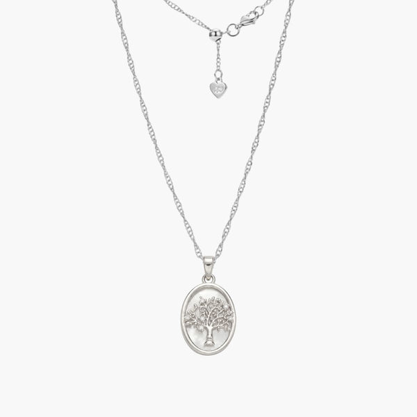Mother of Pearl Tree of Life Pendant (Silver)