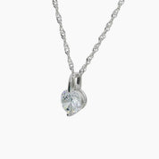 Brilliant CZ Solitaire Pendant (Silver)