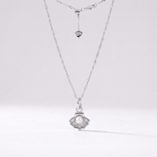 Tiny Seashell Pearl Charm (Silver)