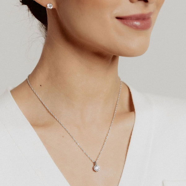 Addie Brilliant CZ Adjustable Necklace (Silver)