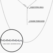 Tessa Adjustable Threader Cable Chain 23"(Silver)